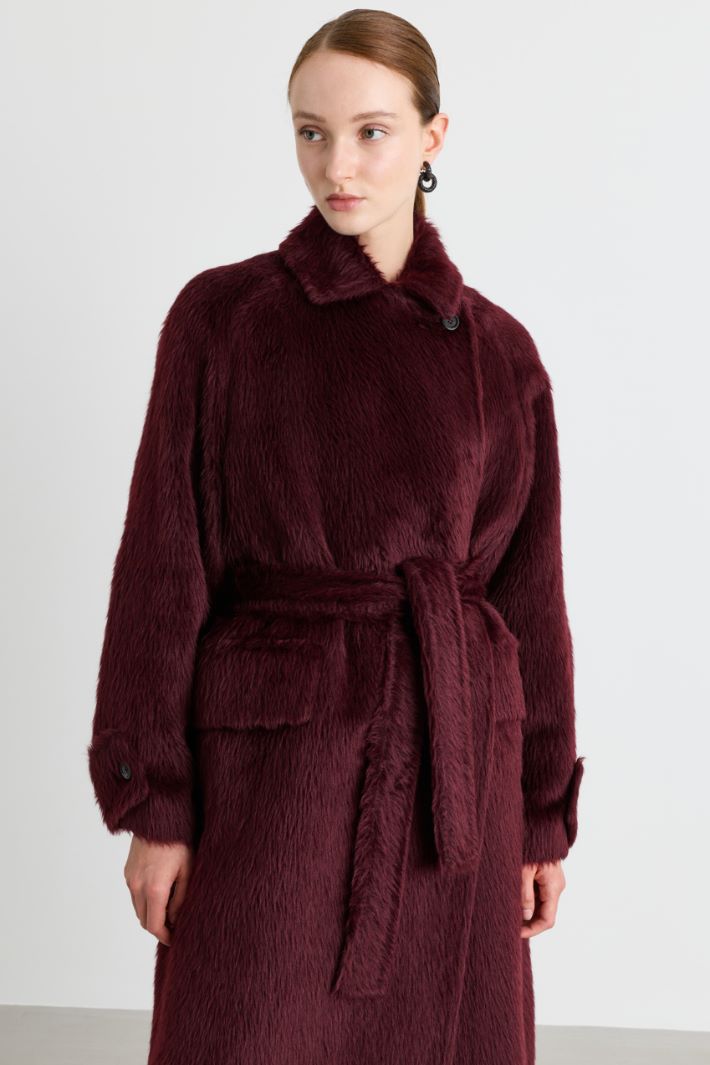 Cappotto lungo doppiopetto - BORDEAUX - Intrend - 3
