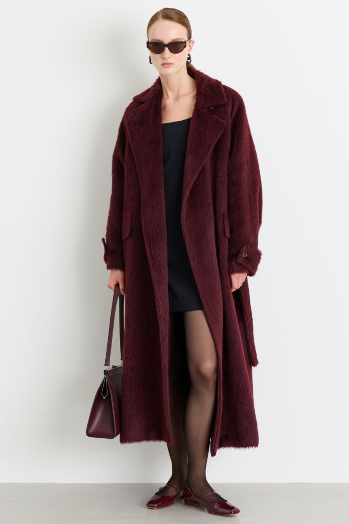 Cappotto lungo doppiopetto - BORDEAUX - Intrend
