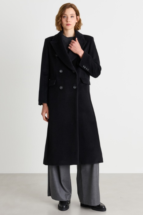 Cappotto over in beaver di lana