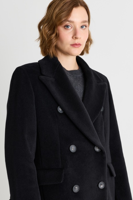 Cappotto over in beaver di lana