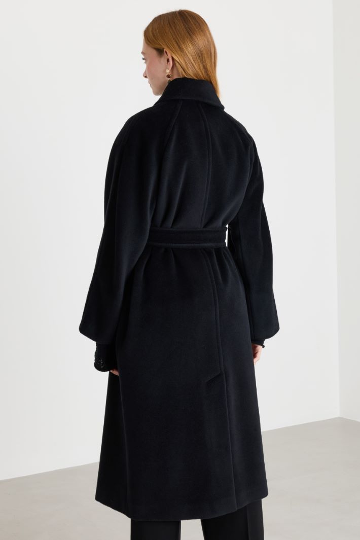 Cappotto doppiopetto in beaver - NERO - Intrend - 4