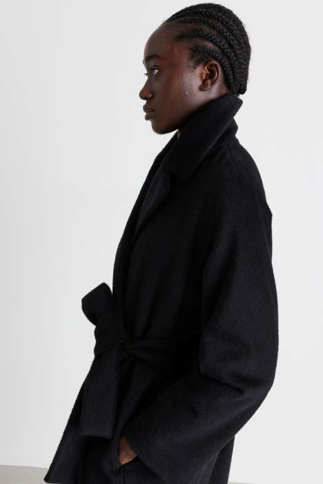 Cappotto in beaver di misto lana
