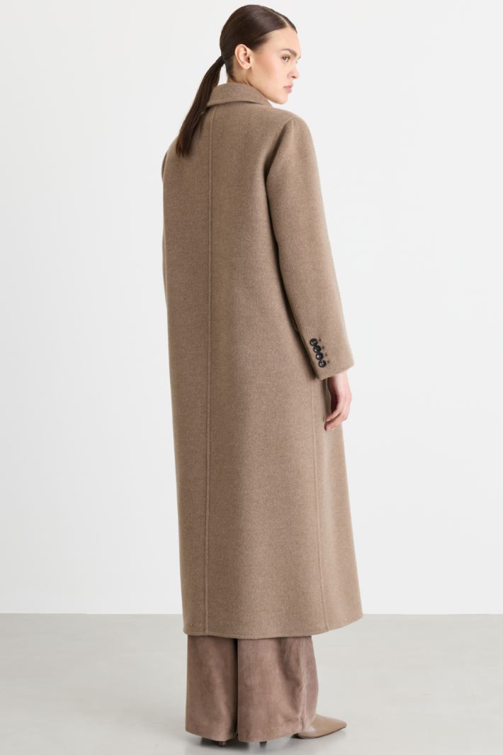 Double-breasted cashmere coat - CAMEL - Intrend - 4