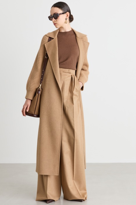 Robe coat with knitted inserts - Intrend
