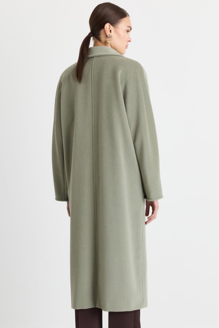 Cappotto in beaver con cintura - VERDE - Intrend - 4
