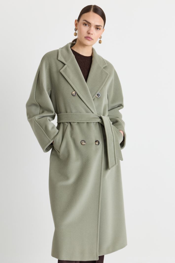 Cappotto in beaver con cintura - VERDE - Intrend - 2