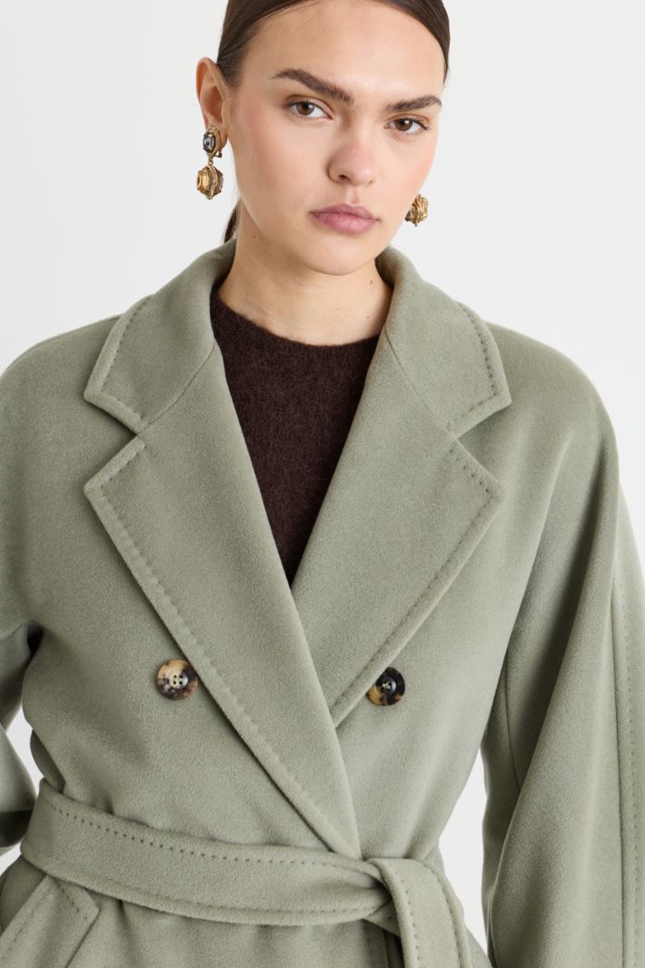 Cappotto in beaver con cintura - VERDE - Intrend - 3