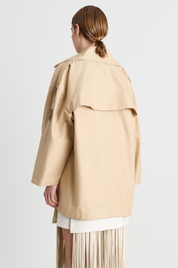Trench croisé en gabardine déperlante - CHAMEAU - Intrend - 5