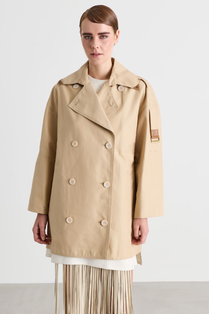 Trench croisé en gabardine déperlante - CHAMEAU - Intrend - 2