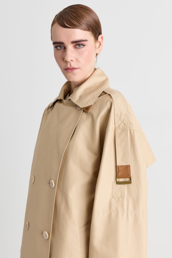 Trench croisé en gabardine déperlante - CHAMEAU - Intrend - 3