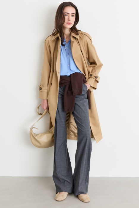 Belted double-breasted trench coat - Intrend