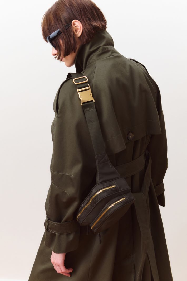 Belted double-breasted trench coat - GREEN - Intrend - 6