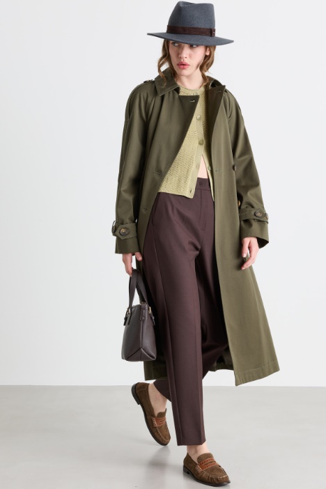 Belted double-breasted trench coat - Intrend
