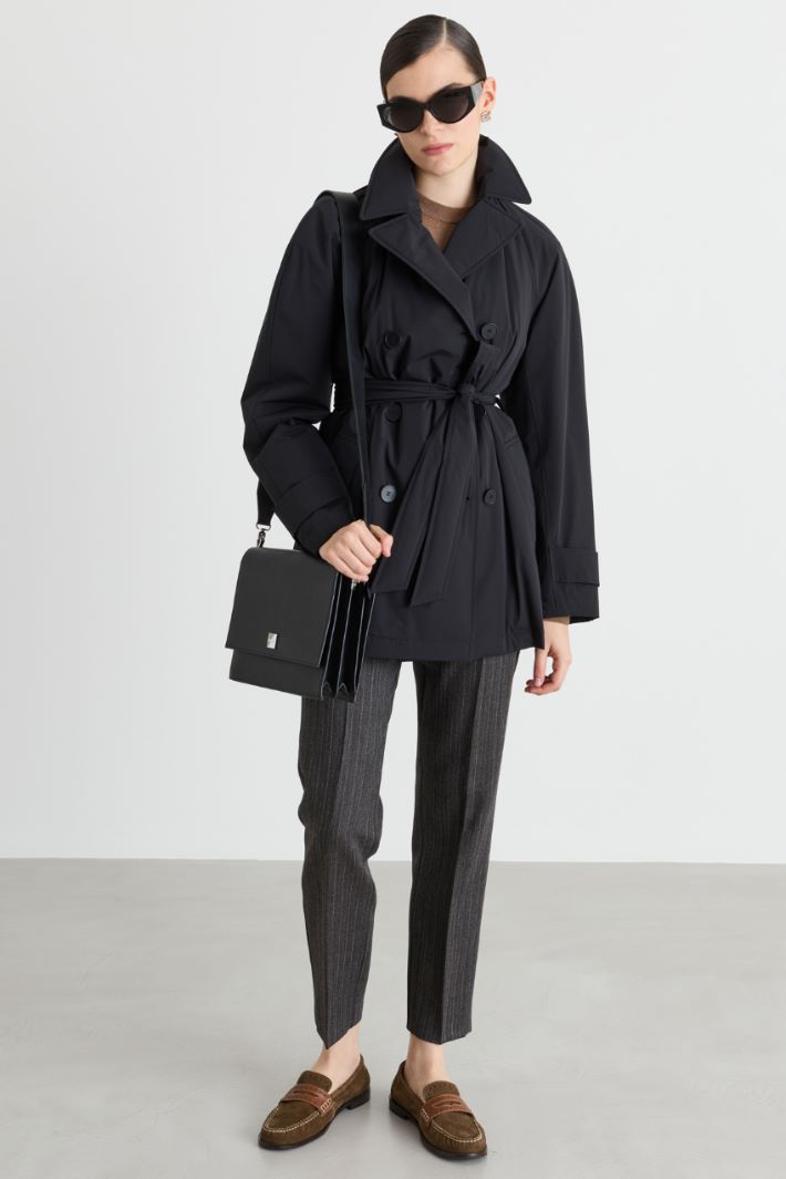 Padded trench coat - NEGRO - Intrend