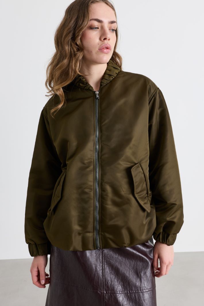 Technical Bomber Jacket - GREEN - Intrend - 2