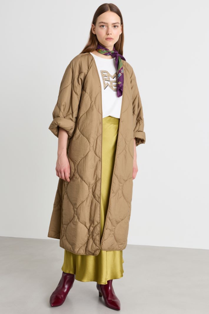 Water-repellent gabardine trench coat - BEIGE - Intrend - 4