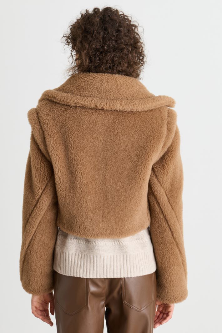 Cappotto e gilet crop 2-in-1 in tessuto morbido e caldo - CAMMELLO - Intrend - 5