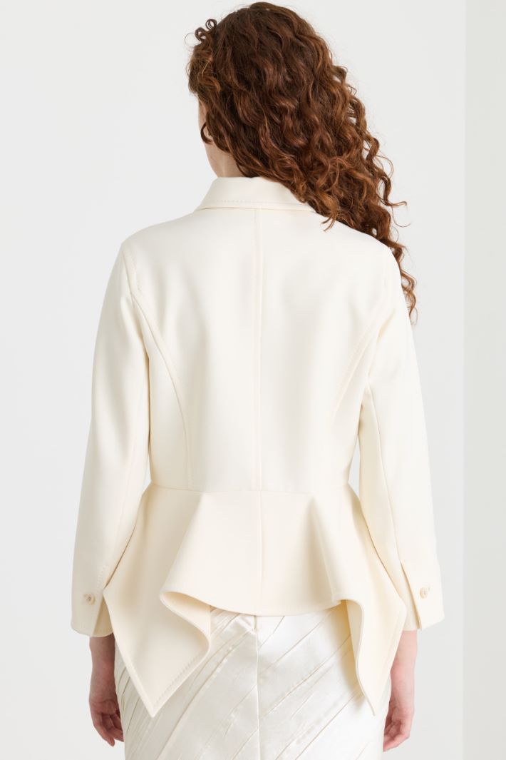 Sablé peplum jacket - WHITE - Intrend - 4