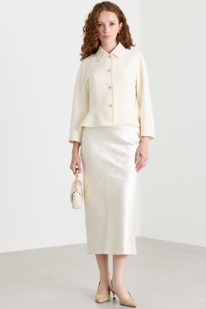 Sablé peplum jacket - WHITE - Intrend