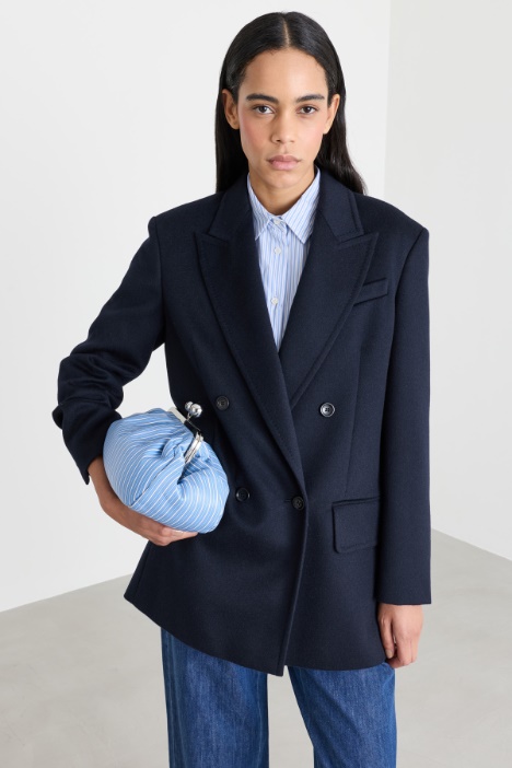 Double-breasted camel hair blazer - Intrend