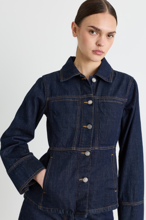 Giacca in jeans con impunture