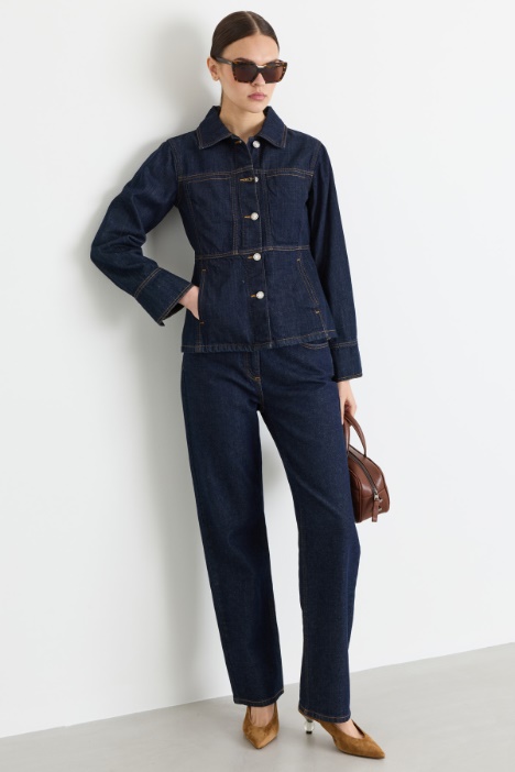 Giacca in jeans con impunture - Intrend