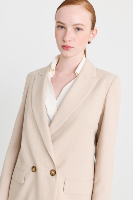 Blazer in gabardina gessata