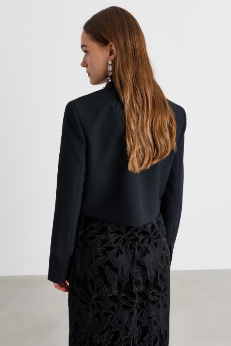 Giacca crop in sablé
