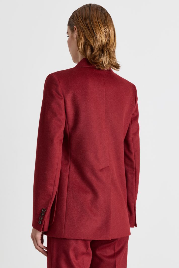 Baby Camel Drap Blazer - BORDEAUX - Intrend - 4