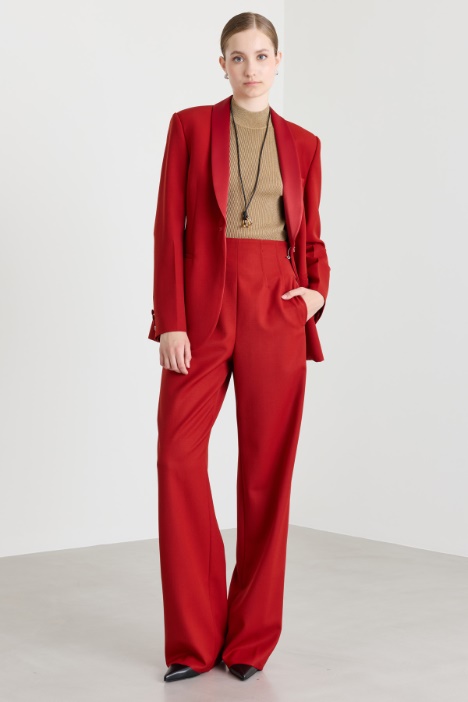 Blazer smoking in gabardina e raso - Intrend