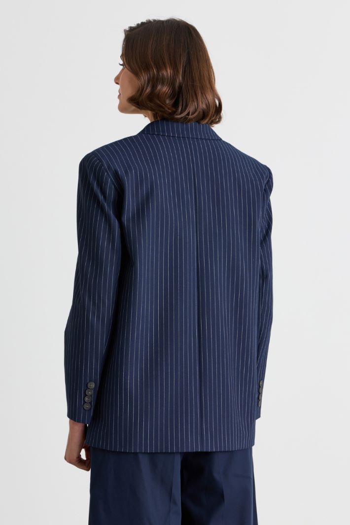 Blazer gessato - BLU - Intrend - 4