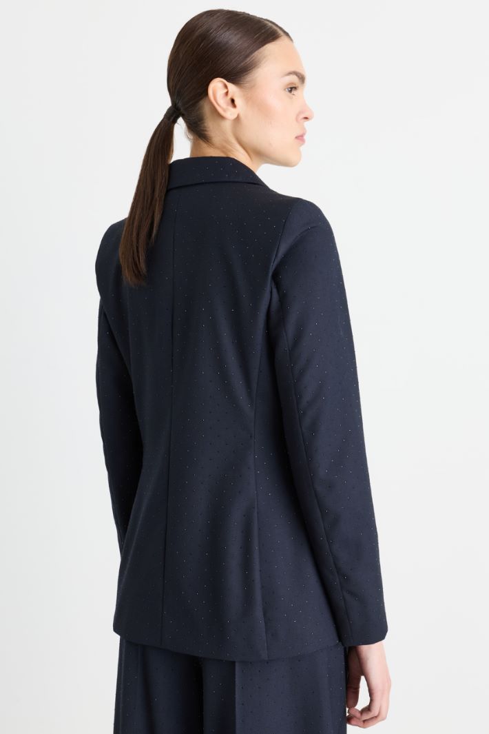 Peaked lapel blazer - BLUE - Intrend - 4