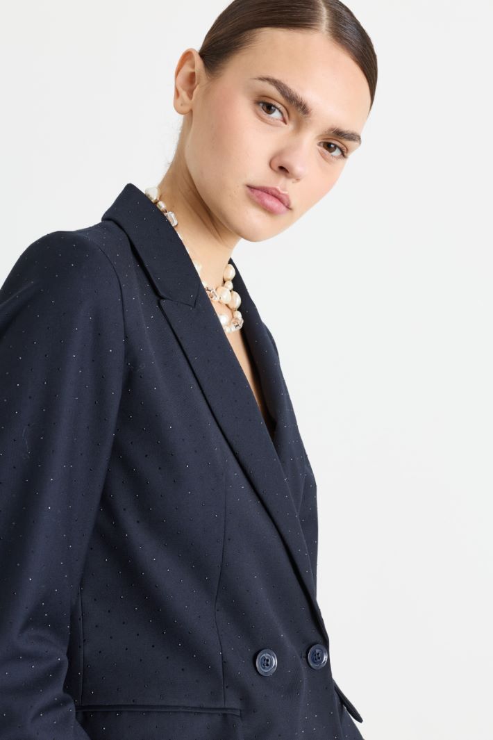 Peaked lapel blazer - BLUE - Intrend - 3