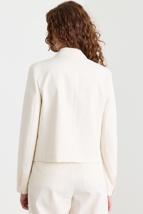 Giacca crop in twill con maxi fiocco