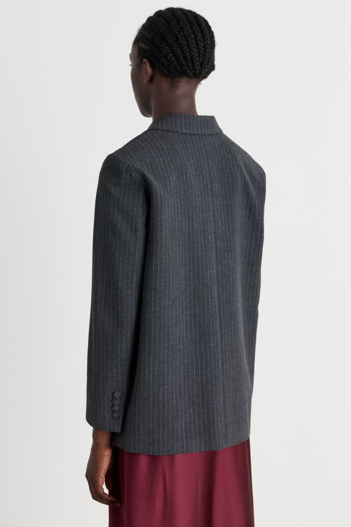 Pinstripe blazer - GREY - Intrend - 4