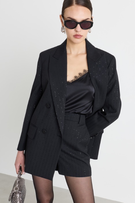 Double-breasted serge blazer - Intrend