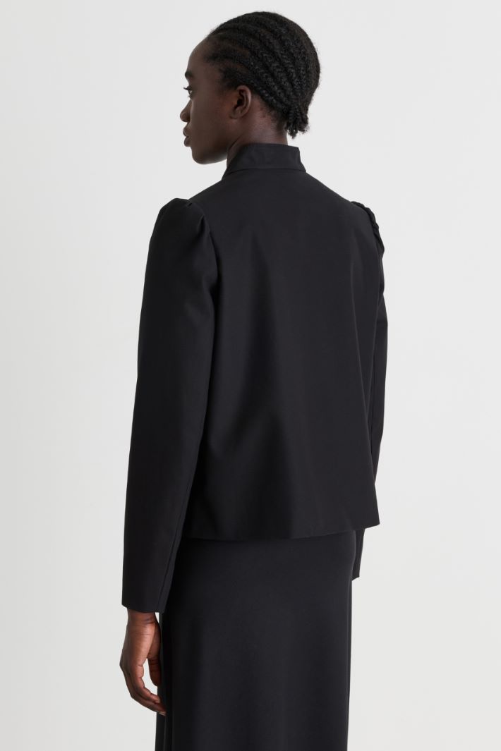Open-front twill jacket - BLACK - Intrend - 4