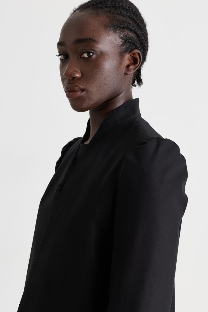 Open-front twill jacket - BLACK - Intrend - 3