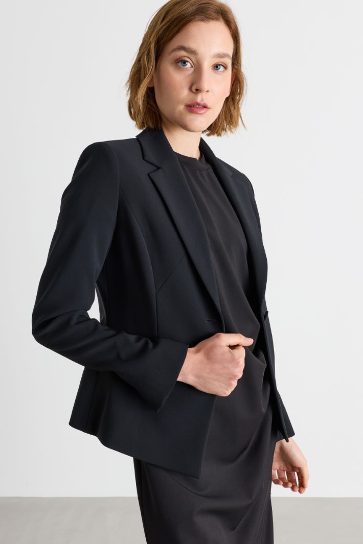 Slim-fit single-button blazer - BLACK - Intrend - 2