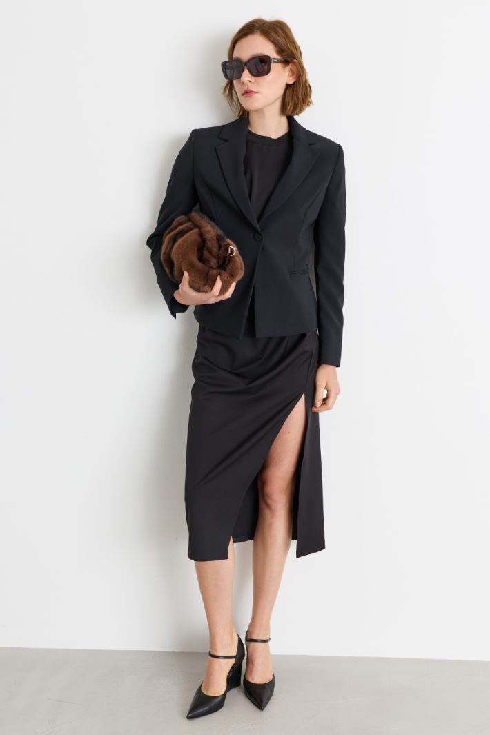 Slim-fit single-button blazer - BLACK - Intrend