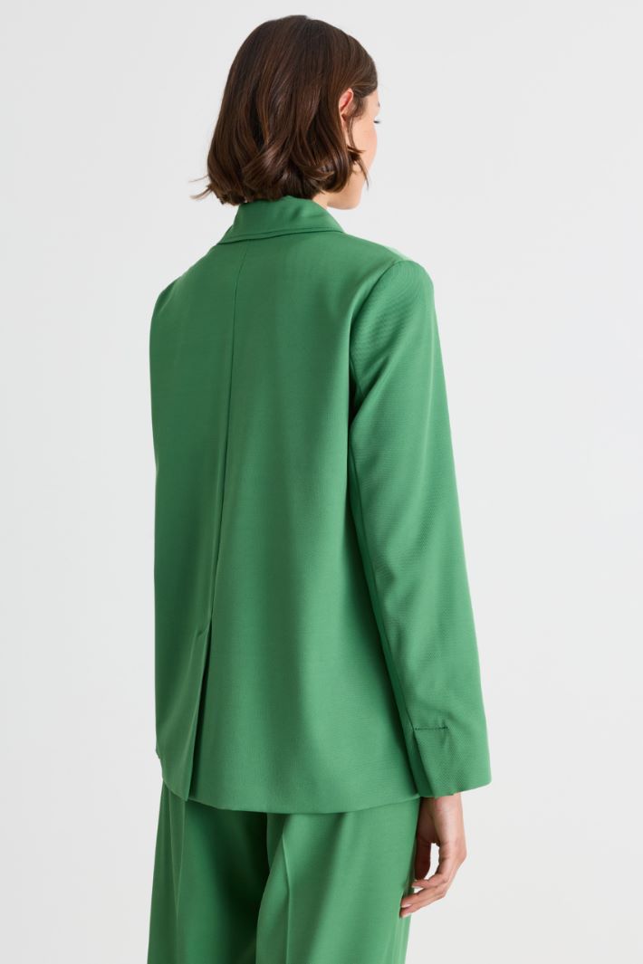 Fluid twill blazer - GREEN - Intrend - 4