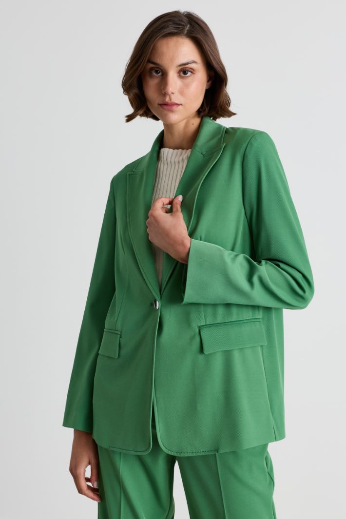 Fluid twill blazer - GREEN - Intrend - 2