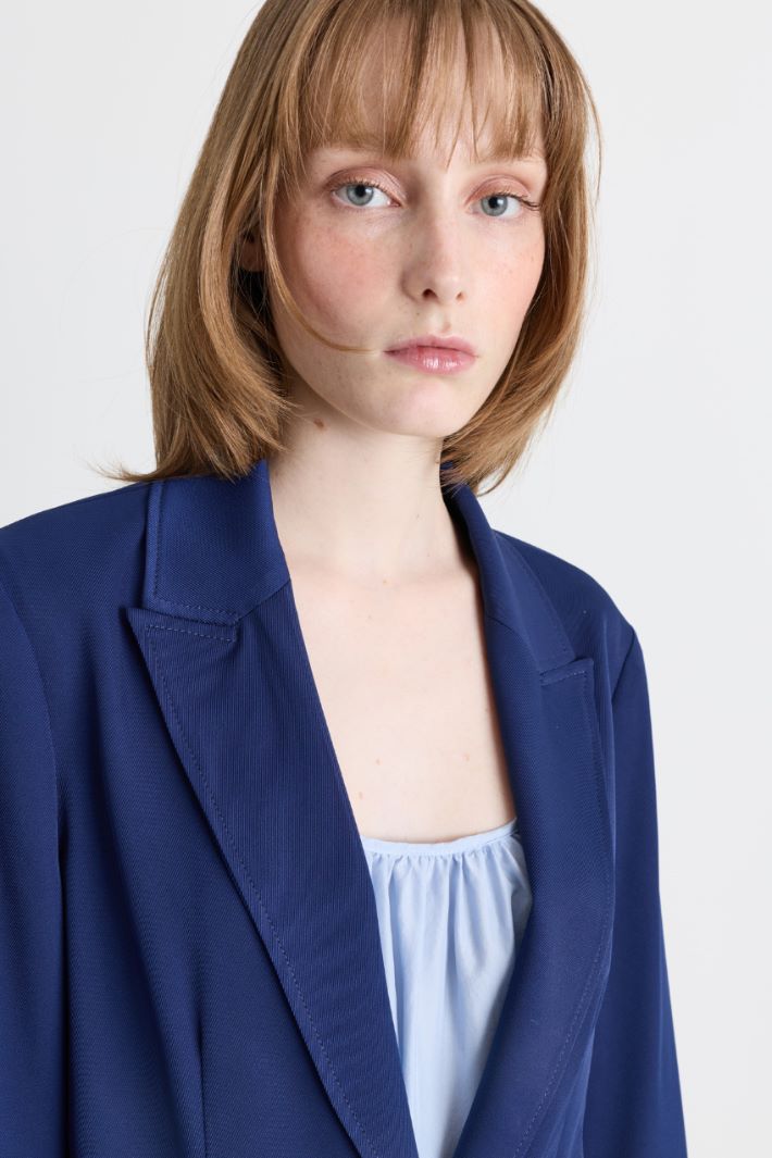 Blazer in twill fluido - BLU - Intrend - 3