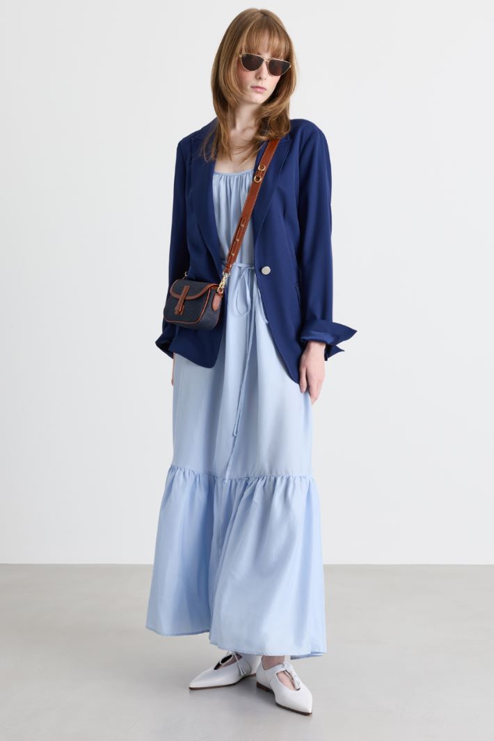 Blazer in twill fluido - BLU - Intrend