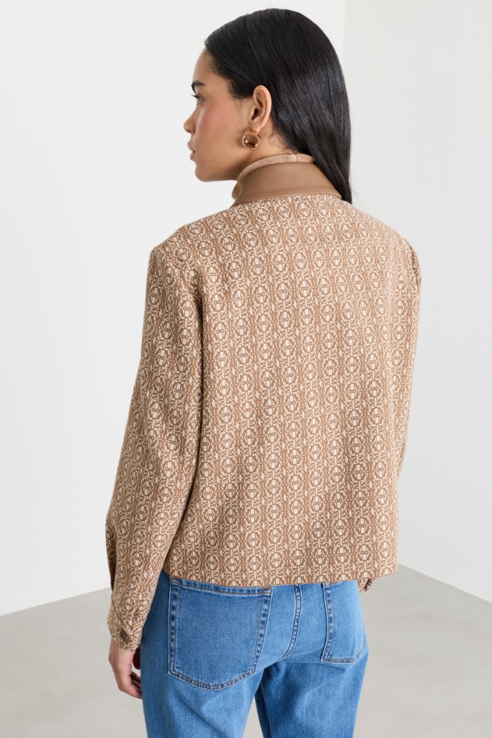 Giacca boxy in jacquard - CAMMELLO - Intrend - 4