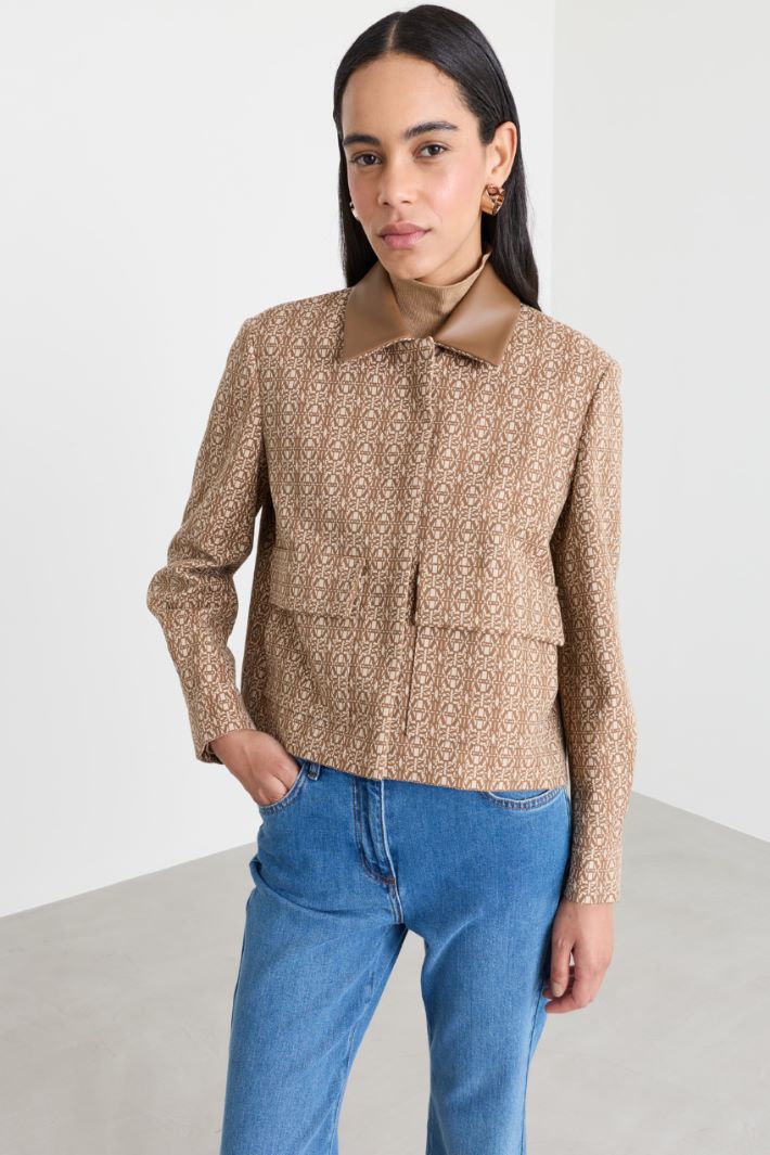 Giacca boxy in jacquard - CAMMELLO - Intrend - 2