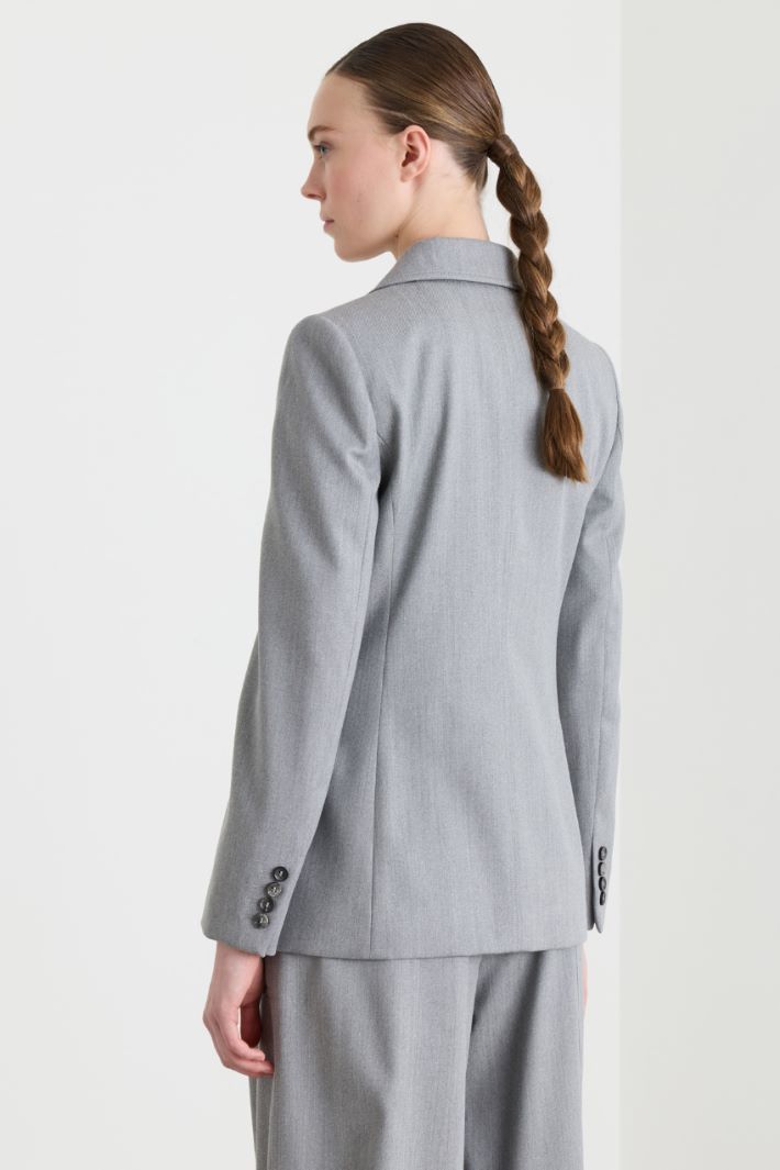 Denim-effect blazer - GREY - Intrend - 4