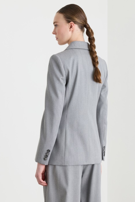 Blazer doppiopetto in lana effetto jeans