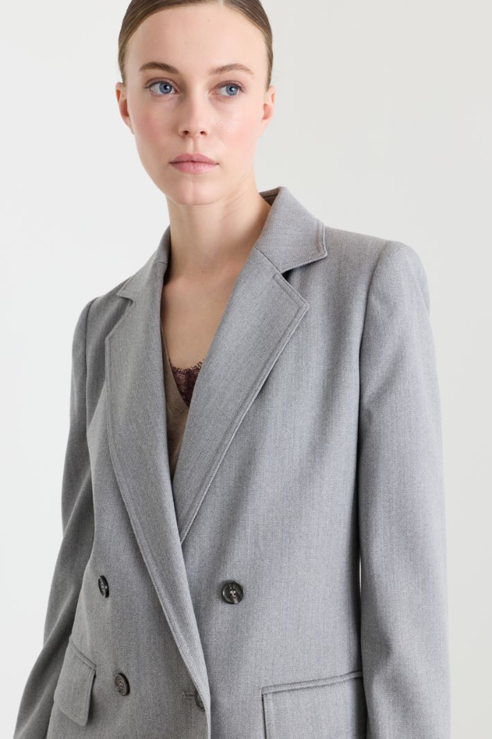 Denim-effect blazer - GREY - Intrend - 3