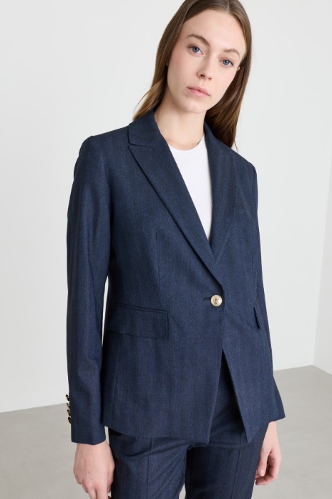 Blazer in gabardina effetto jeans